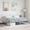 Image de vidaXL Cadre de lit métal avec tête de lit-pied de lit blanc 200x200cm 355733