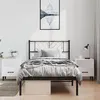 Image de vidaXL Bedframe met hoofdbord metaal zwart 100x190 cm372173