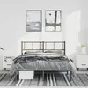 Image de vidaXL Bedframe met hoofdbord metaal zwart 135x190 cm372178