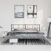 Image de vidaXL Bedframe met hoofdbord metaal zwart 183x213 cm372184