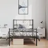 Image de vidaXL Bedframe met hoofd- en voeteneinde metaal zwart 100x190 cm372191