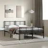 Image de vidaXL Bedframe met hoofd- en voeteneinde metaal zwart 140x190 cm372197