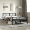 Image de vidaXL Cadre de lit métal avec tête de lit-pied de lit noir 140x200 cm 372198