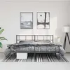 Image de vidaXL Bedframe met hoofd- en voeteneinde metaal zwart 193x203 cm372203