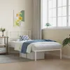 Image de vidaXL Cadre de lit métal avec tête de lit blanc 90x190 cm 372220