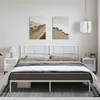 Image de vidaXL Bedframe met hoofdbord metaal wit 193x203 cm372234