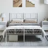 Image de vidaXL Bedframe met hoofd- en voeteneinde metaal wit 150x200 cm372248