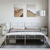 Image de vidaXL Bedframe met hoofd- en voeteneinde metaal wit 193x203 cm372252