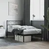 Image de vidaXL Cadre de lit métal avec tête de lit noir 75x190 cm 372267