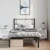 Image de vidaXL Bedframe met hoofdbord metaal zwart 100x200 cm372272