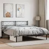 Image de vidaXL Bedframe met hoofdbord metaal zwart 140x190 cm372277
