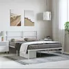 Image de vidaXL Bedframe met hoofdbord metaal wit 135x190 cm372325