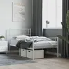 Image de vidaXL Cadre de lit métal avec tête de lit-pied de lit blanc 80x200 cm 372335