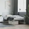 Image de vidaXL Bedframe met hoofd- en voeteneinde metaal wit 107x203 cm372340