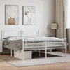 Image de vidaXL Cadre de lit métal avec tête de lit-pied de lit blanc 120x200cm 372342