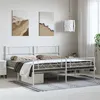 Image de vidaXL Bedframe met hoofd- en voeteneinde metaal wit 183x213 cm372349