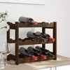 Image de Casier à bouteilles pour 12 bouteilles marron bois pin solide
