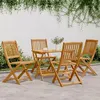 Image de vidaXL Ensemble à manger de jardin pliable 5 pcs bois massif d’acacia, ensemble d'extérieur, ensemble pliant, meuble de 3206330