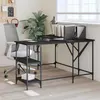 Image de vidaXL Bureau noir 139x139x75 cm bois d'ingénierie