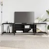 Image de vidaXL Meuble TV noir 203x37x50 cm bois d'ingénierie 837607
