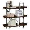 Image de VidaXL Bibliothèque à 3 niveaux chêne fumé 100x33x108,5 cm 837689