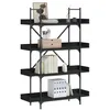 Image de Bibliothèque à 4 niveaux noir 100x33x145,5 cm bois d ingénierie