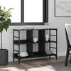 Image de Buffet noir 102x32x73,5 cm bois d ingénierie