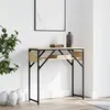 Image de vidaXL Table Console avec Étagère, Bout de Canapé avec Pieds, Table d'Appoint avec Rangement Salon, Industriel, Chêne Sonoma Bois d'Ingénierie