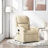 Image de Fauteuil de massage inclinable Crème Tissu