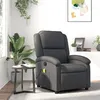 Image de vidaXL Fauteuil de massage, relaxation echt leer gris