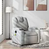 Image de vidaXL Fauteuil de massage inclinable Gris clair Tissu 372377
