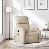 Image de vidaXL Fauteuil de massage, relaxation tissu microfibre crème