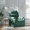 Image de vidaXL Fauteuil de massage, relaxation tissu vert foncé