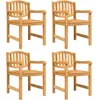 Image de Lot de 4 chaise Vidaxl H. 88 cm non pliable exterieur en teck bois