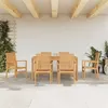 Image de Salon de jardin vidaxl teck bois 7 pieces 150 x 90 x 77 cm 2 personnes
