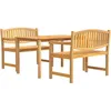 Image de Ensemble table et chaise de jardin Vidaxl bois massif bois 26 personnes table rectangulaire 140.0 x 80 cm