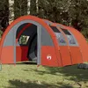 Image de Tente de camping tunnel 4 personnes gris et orange imperméable