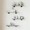 Image de vidaXL Étagères Murales 4 pcs, Tablettes Suspendues avec Rangement, Étagères à Livres Flottantes, Décorations de Salon, Sonoma Gris Bois Ingénierie