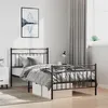 Image de vidaXL Bedframe met hoofd- en voeteneinde metaal zwart 100x190 cm373703