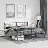 Image de vidaXL Bedframe met hoofd- en voeteneinde metaal zwart 193x203 cm373715