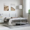 Image de vidaXL Bedframe met hoofd- en voeteneinde metaal wit 135x190 cm373757