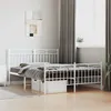 Image de vidaXL Bedframe met hoofd- en voeteneinde metaal wit 140x190 cm373758