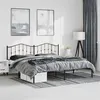 Image de vidaXL Bedframe met hoofdbord metaal zwart 193x203 cm373795