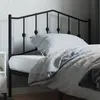 Image de vidaXL Tête de Lit, Accessoire de Lit avec Pieds, Tête de Cadre de Lit, Meuble de Chambre à Coucher Maison Intérieur, Métal Noir 107 cm 373819