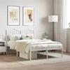 Image de vidaXL Cadre de Lit Métal avec Tête de Lit, Lit Double avec Sommier à Lattes, Lit Adulte avec Pied, Meuble de Chambre, Moderne, Blanc 120x190 cm 373835