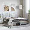 Image de vidaXL Bedframe met hoofdbord metaal wit 135x190 cm373837