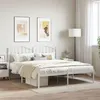 Image de vidaXL Bedframe met hoofdbord metaal wit 160x200 cm373841