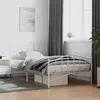 Image de vidaXL Cadre de Lit Métal avec Tête de Lit Pied de Lit, Lit Simple avec Sommier à Lattes, Lit Adulte avec Pied Chambre, Moderne, Blanc 100x200 cm