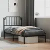 Image de vidaXL Bedframe met hoofdbord metaal zwart 90x200 cm373880