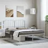 Image de vidaXL Bedframe met hoofdbord metaal wit 135x190 cm373935
